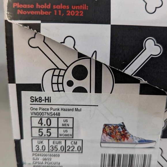 Vans One Piece Punk Hazard Sk8-Hi Sneakers With Box Men's Size 4 Women's 5.5 - Picture 14 of 16